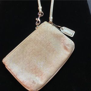 Silver Monogram Coach Wristlet